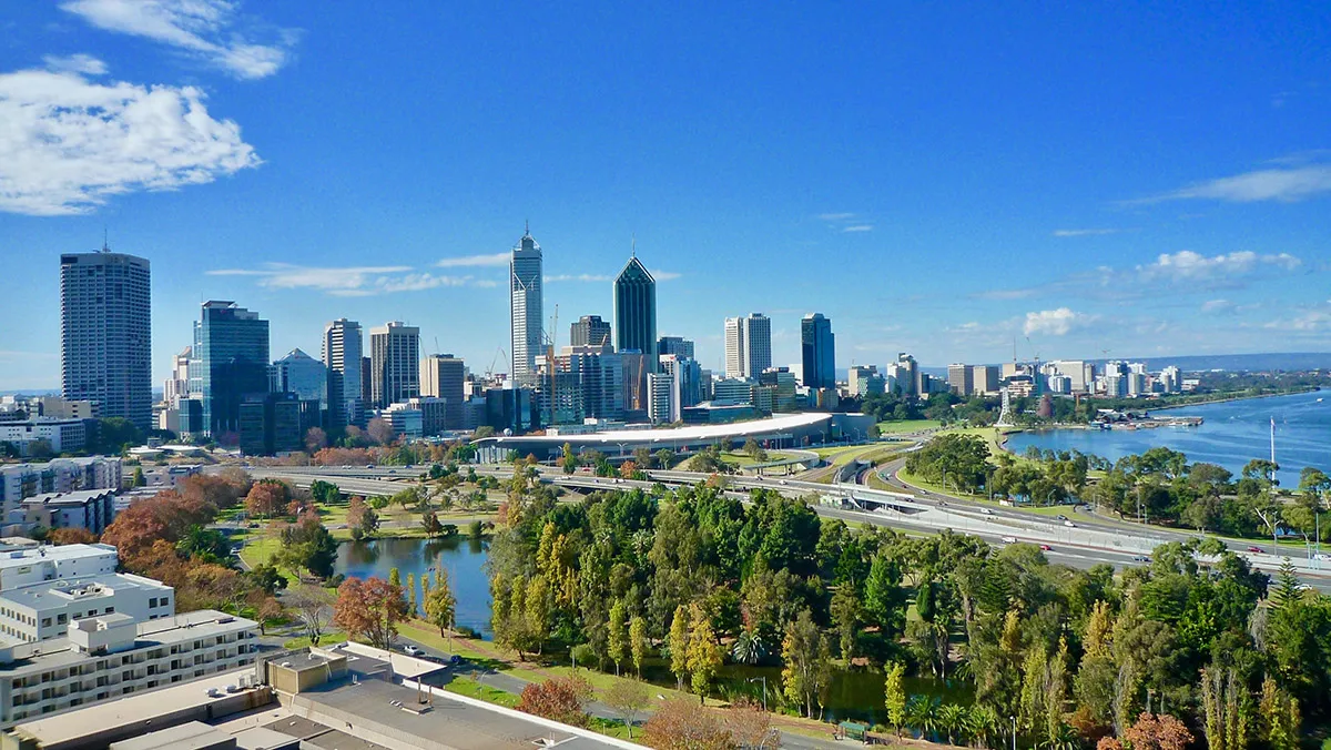 Perth city skyline and suburbs, the area Bin Bath services for residential bin cleaning